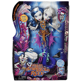 Monster High - el Gran Arrecife Monstruoso Monstruo-Hermanas Peri y Pearl Serpentine