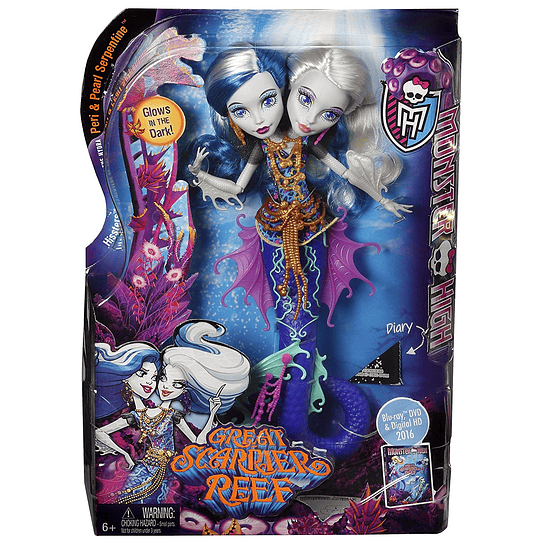 Monster High - el Gran Arrecife Monstruoso Monstruo-Hermanas Peri y Pearl Serpentine
