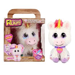 Rescue Runts Kids Unicornio Blanco con Melena Rosa