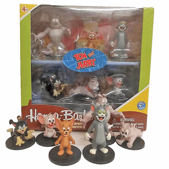 Tom y Jerry - Pack de 6 Figuras de Coleccion (Hanna Barbera) 