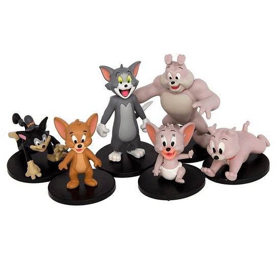 Tom y Jerry - Pack de 6 Figuras de Coleccion (Hanna Barbera) 