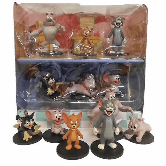 Tom y Jerry - Pack de 6 Figuras de Coleccion (Hanna Barbera) 