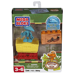 Megabloks- Dinosaurio Shiny con Vagoneta