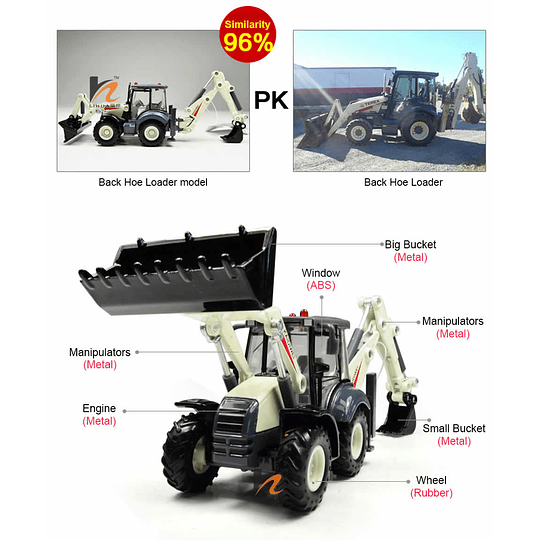 Retroexcavadora de Metal a Escala de Colección