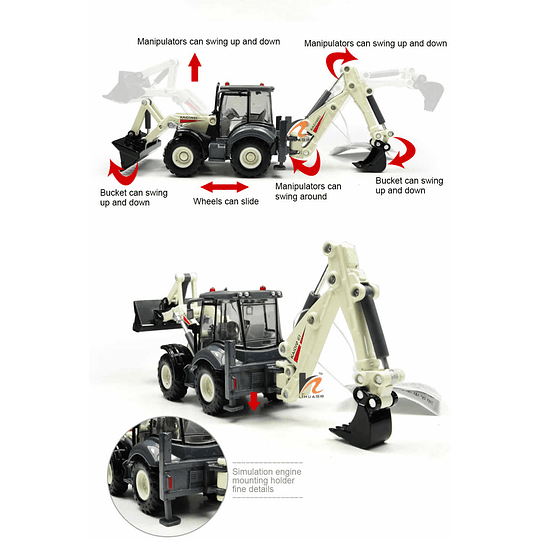 Retroexcavadora de Metal a Escala de Colección