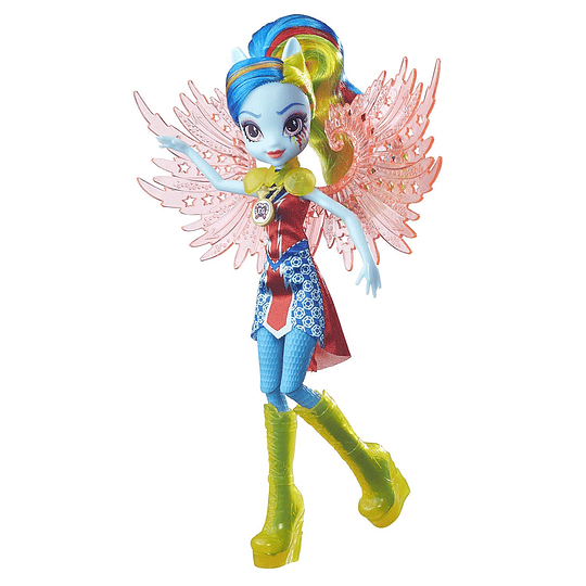 My Little Pony Muñeca Equestria Girls Everfree de Lujo con Alas Rainbow Dash