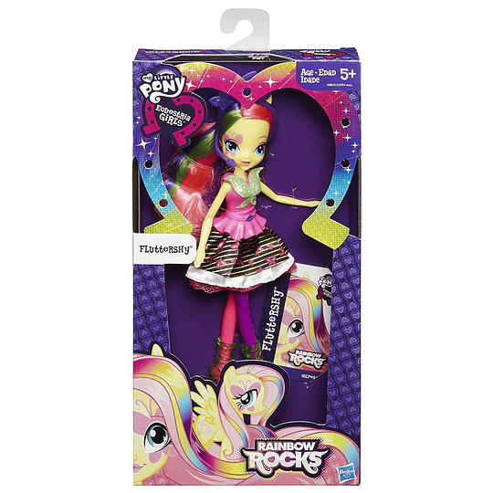 My Little Pony Toy Equestria Girls Fluttershy Deluxe Doll Neon Rainbow Rocks