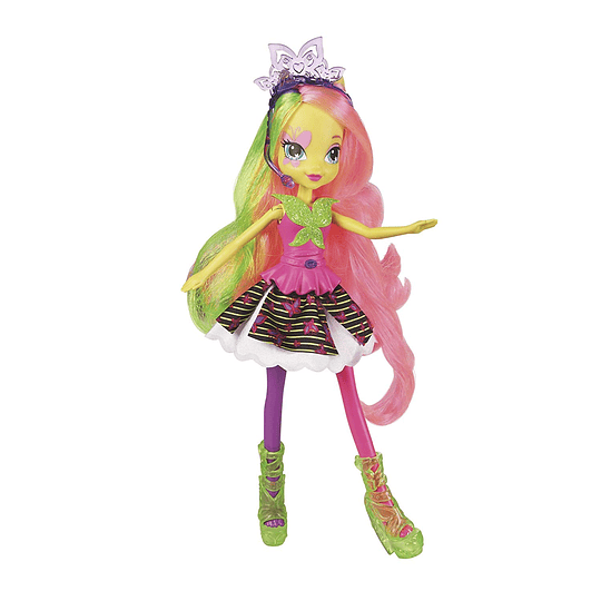 My Little Pony Toy Equestria Girls Fluttershy Deluxe Doll Neon Rainbow Rocks