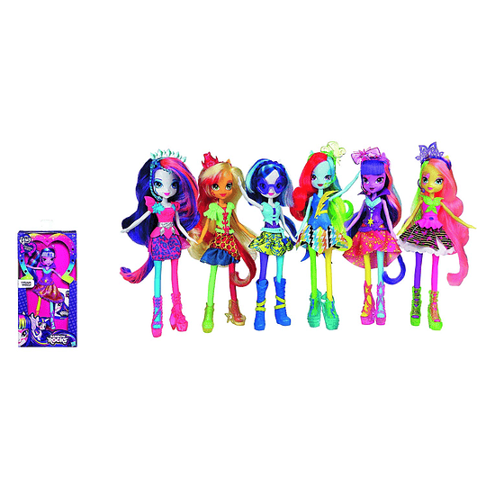 My Little Pony Toy Equestria Girls Fluttershy Deluxe Doll Neon Rainbow Rocks