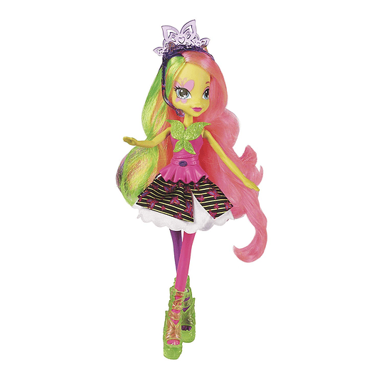 My Little Pony Toy Equestria Girls Fluttershy Deluxe Doll Neon Rainbow Rocks