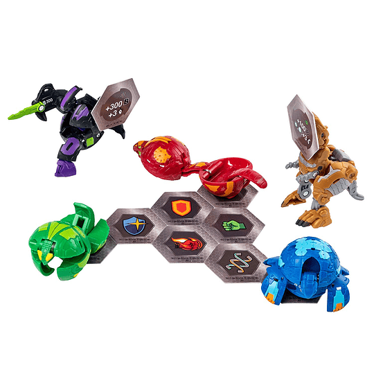 Bakugan, Darkus Cyndeous & Aurelus Trox, tarjetas coleccionables y criaturas de transformación