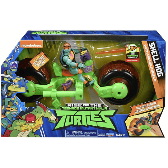Tortugas Ninjas Miguel Angel - Moto mutantes vehículo con figura 