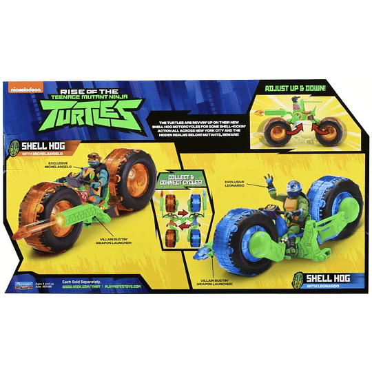 Tortugas Ninjas Miguel Angel - Moto mutantes vehículo con figura 
