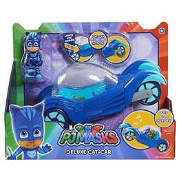  PJ Masks- Vehículo Deluxe gatauto y gatuno, Color Azul