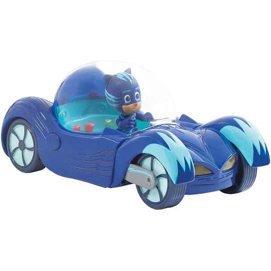  PJ Masks- Vehículo Deluxe gatauto y gatuno, Color Azul