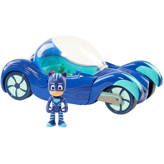  PJ Masks- Vehículo Deluxe gatauto y gatuno, Color Azul