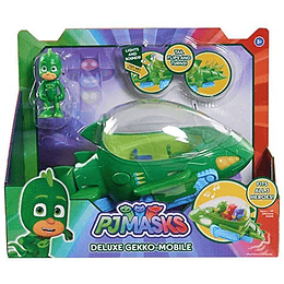  PJ Masks- Vehículo Deluxe, Gekko Móvil y Gekko Bandai, Color Verde