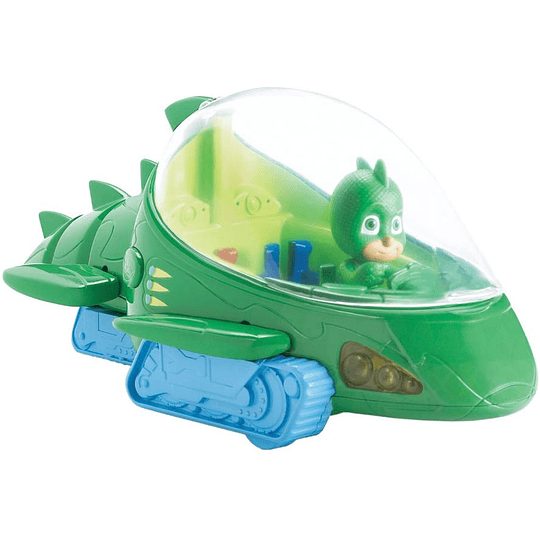  PJ Masks- Vehículo Deluxe, Gekko Móvil y Gekko Bandai, Color Verde