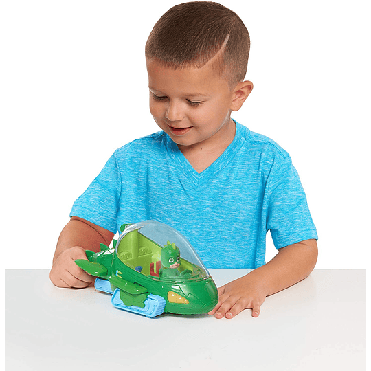  PJ Masks- Vehículo Deluxe, Gekko Móvil y Gekko Bandai, Color Verde