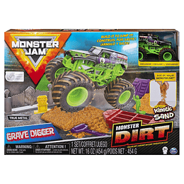 Monster Jam  - Grave Digger Monster Dirt Deluxe Set escala 1:64 