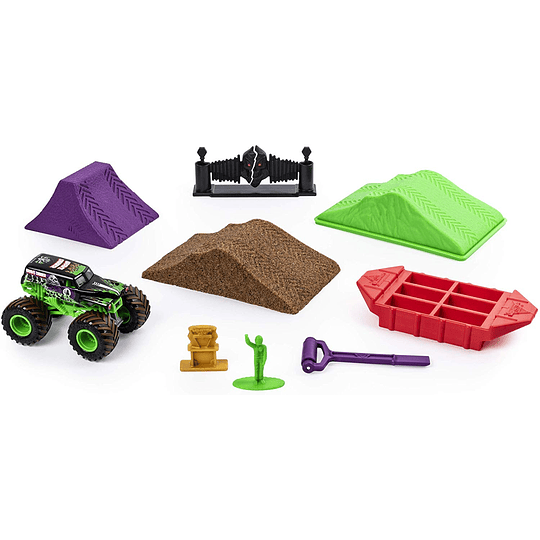 Monster Jam  - Grave Digger Monster Dirt Deluxe Set escala 1:64 
