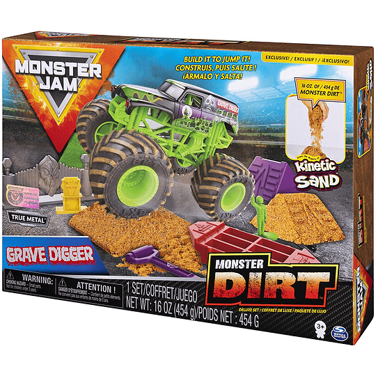 Monster Jam  - Grave Digger Monster Dirt Deluxe Set escala 1:64 