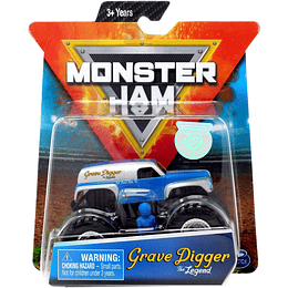 Monster Jam Grave Digger The Legend escala 1:64 con figura