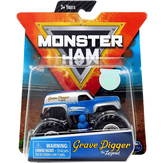 Monster Jam Grave Digger The Legend escala 1:64 con figura