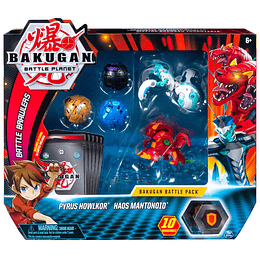 Bakugan, batalla, Pyrus Howlkor y Haos Mantonoid, tarjetas coleccionables 