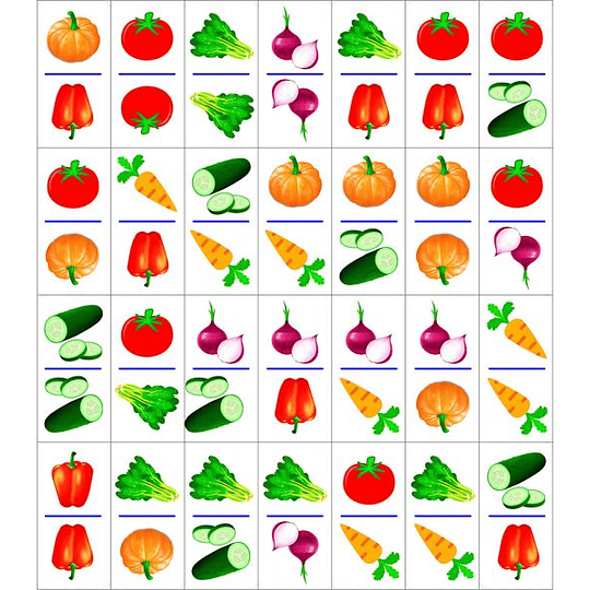 Domino de Vegetales Madera