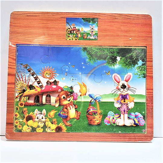 Rompecabeza de madera Conejos de Navidad 