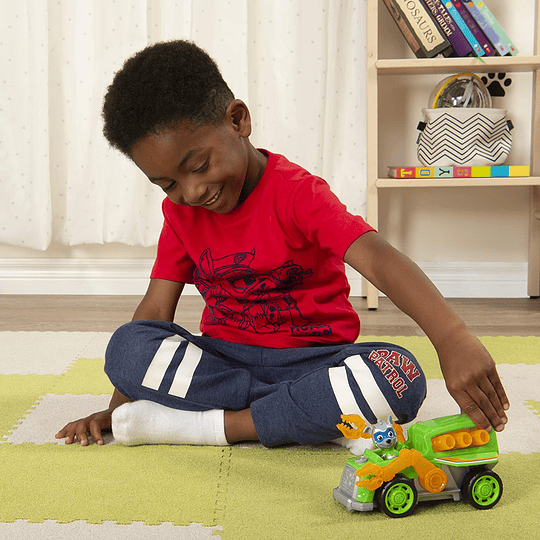 Paw Patrol Rocky Deluxe Vehicle Mighty Pups Super Paws vehículo de lujo con luces y sonidos