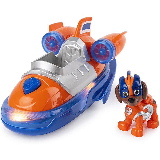 Paw Patrol Zuma Mighty Pups Super Paws vehículo de lujo con luces y sonidos