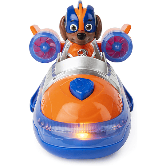 Paw Patrol Zuma Mighty Pups Super Paws vehículo de lujo con luces y sonidos