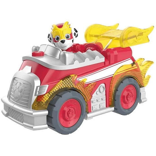 Paw Patrol Marshall Mighty Pups Super Paws vehículo de lujo con luces y sonidos