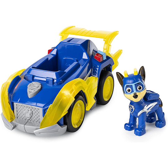  Paw Patrol Chase Mighty Pups Super Paws vehículo de lujo con luces y sonidos