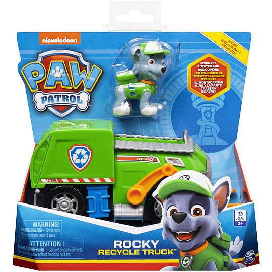 Paw Patrol Rocky con camión de reciclaje