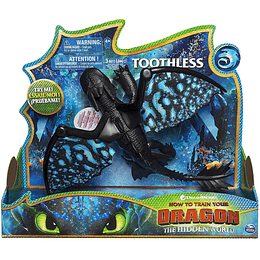 Dragons Toothless Dragons Deluxe con Luz y Sonido