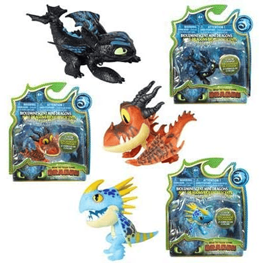 Dragons Toothless minifiguras Cambian de Color con el agua