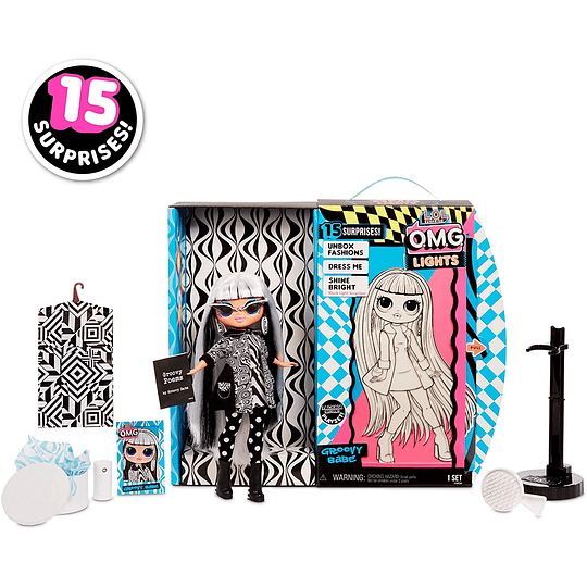 Groovy Babe Luces negras Lol 15 Surprise O.M.G Luminucente