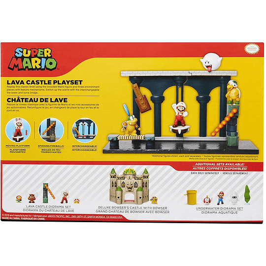  Super Mario Nintendo Lava Castle Deluxe Set de juego 7 Piesas