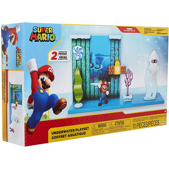 Super Mario juego submarino con ambientador interactivo