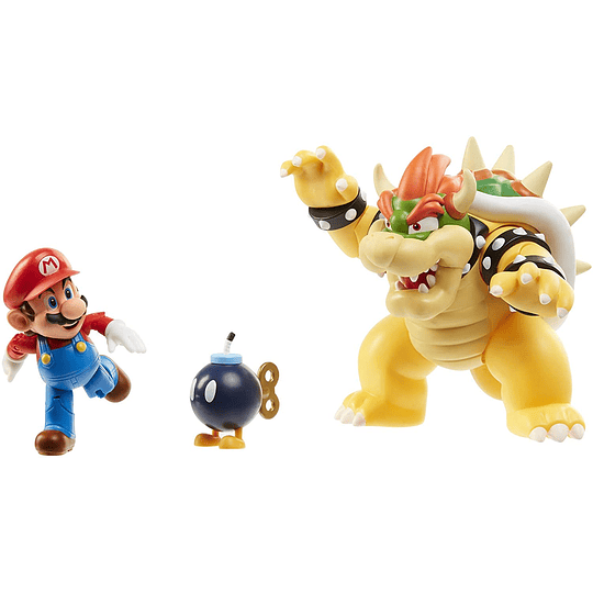 Bowser Vs Mario Diorama Super Mario Pack 3 Figuras