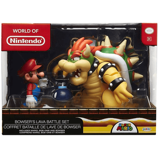 Bowser Vs Mario Diorama Super Mario Pack 3 Figuras