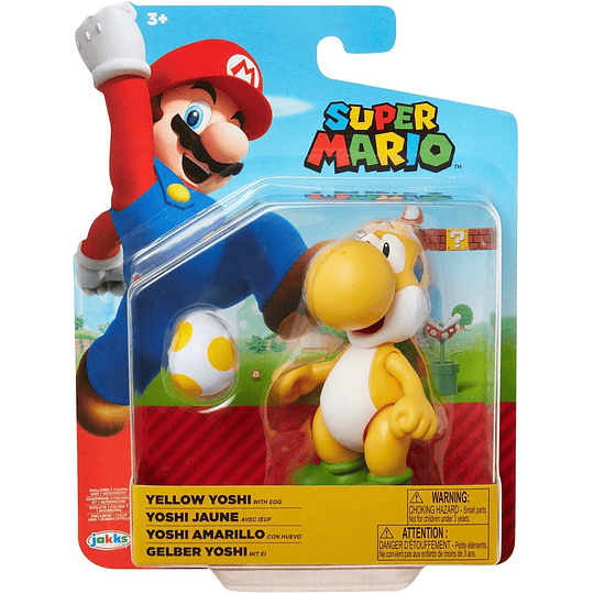 Yoshi Yellow Figura articulada con huevo color amarillo Super Mario