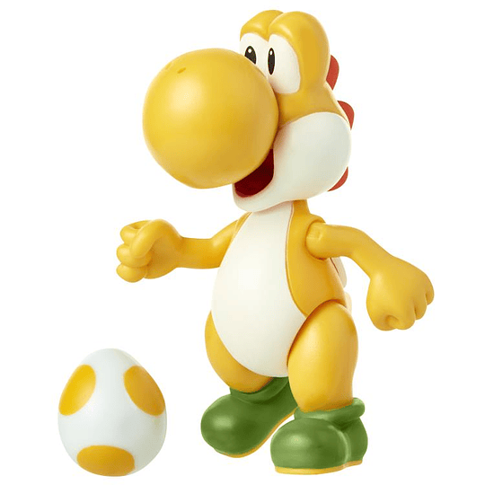 Yoshi Yellow Figura articulada con huevo color amarillo Super Mario
