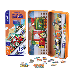 CAJA MAGNETICA DE VIAJES - ROMPECABEZAS TRENES COD. ME0883