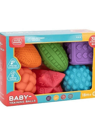 Set de 6 pelotas texturizadas