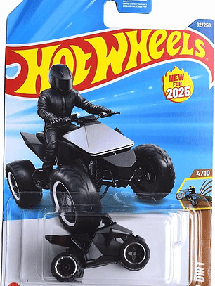 Hot Wheels Tesla Cyberquad Plateada Moto