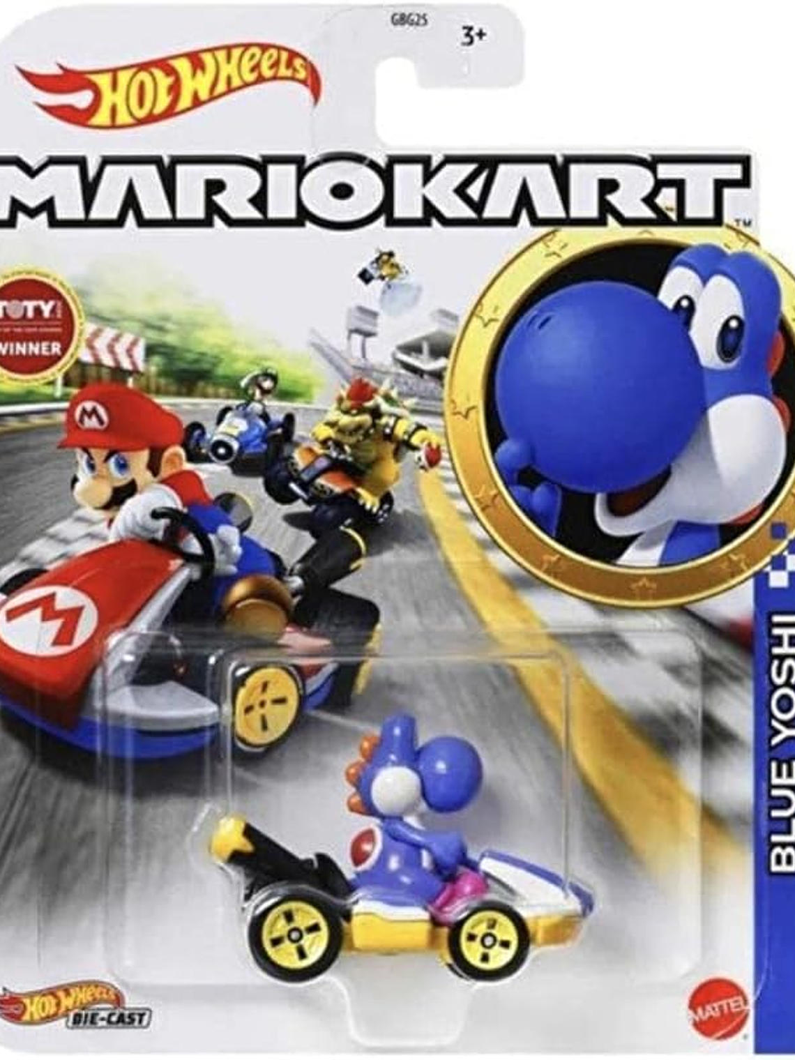 Hot Wheels Mario Kart Blue Yoshi Standard Kart  1
